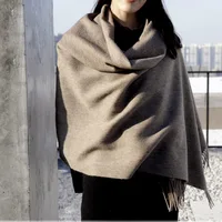 Wool Winter Scarf Women Fashion Shawl Adult Solid Scarves Luxury Autumn Shawls and Wraps  Poncho Scarfs for Ladies Unisex Wrap 2