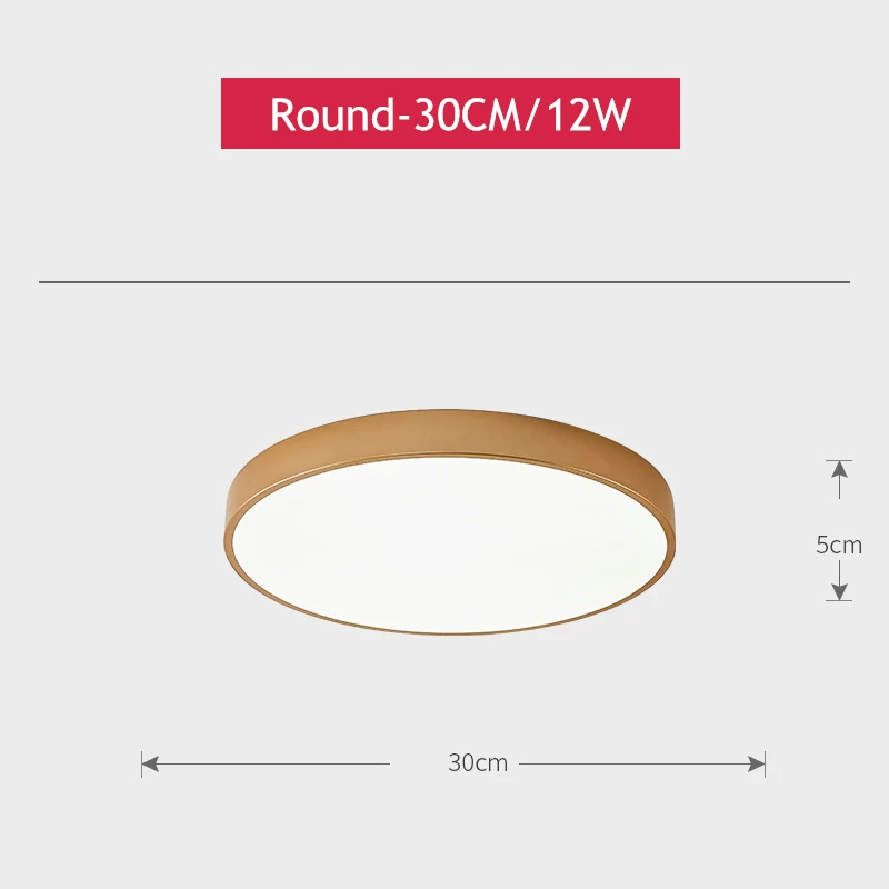 Золотой современный светодиодный потолочный светильник для гостиной для простого потолка в спальне толщина 5 см светильники для освещения украшения дома - Цвет корпуса: 30cm