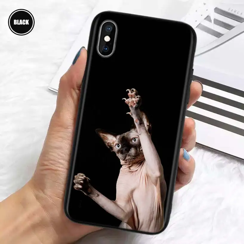 Lavaza Sphynx Sphinx Cat Silicone Case Coque For iPhone 11 Pro Max 12 Mini 13 X XS XR 7 8 6 6S Plus 5 SE Phone Shell Cover Funda