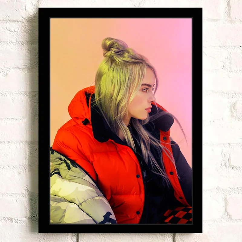 Billie Eilish художественный плакат Европейская музыкальная звезда картины с певцом HD печатная живопись Современная Настенная художественная постер для гостиной ZS201 - Цвет: Бургундия