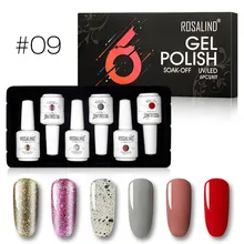 Розалинд 6 шт./компл. 15 мл блеск неоновый Гель-лак для ногтей комплект все для маникюра гибридные Лаки био-Гели Soak Off УФ-лампы для ногтей комплект