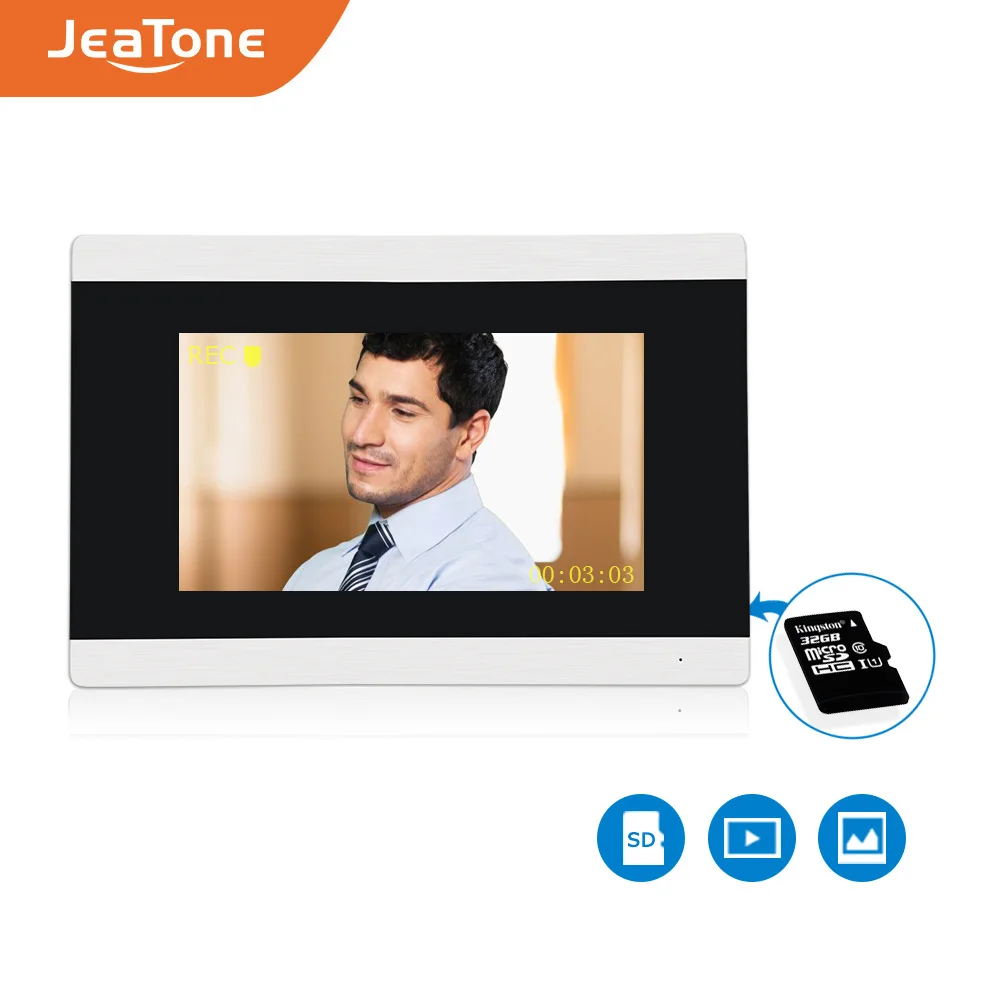 JeaTone проводной видеодомофон 2 шт./лот 7 дюймовый с сенсорным экраном + 1 шт.