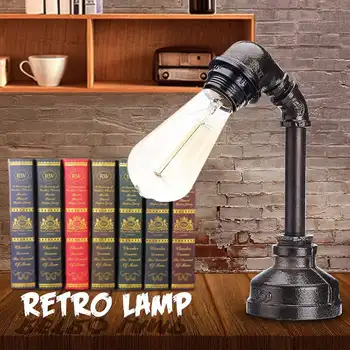 

Vintage Retro Table Lamps Industrial Lamp Urban Style Iron Water Pipe Desk Lamp Bedroom Study Wall Light Steampunk Home Decor