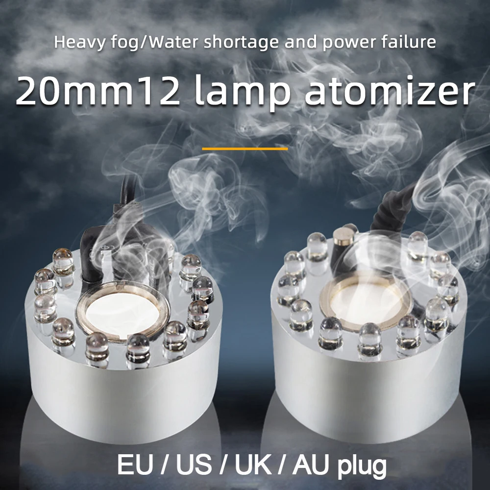 

Ультразвуковой увлажнитель воздуха, 20 мм, 24 В, миниатюрный распылитель с вилкой EU/US/UK/AU, распылитель воздуха 250-450 мл/ч, емкость для воды