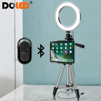 

Video LED Ring Light Selfie Lamp with Bluetooth Remote Tablet Holder for Video Photo Photographic Lighting on YouTube Tiktok