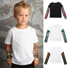 Новинка, детские футболки с длинными рукавами с татуировкой хлопковая футболка для мальчиков детская футболка осенние детские топы для девочек от 2 до 7 лет, детская одежда
