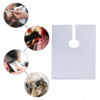 

Disposable PE Barber Wai Cloth Perm Hair Cutting Cape Salon Gown Barber Hairdressing Capes Cloth Shawl Apron Waterproof Protect
