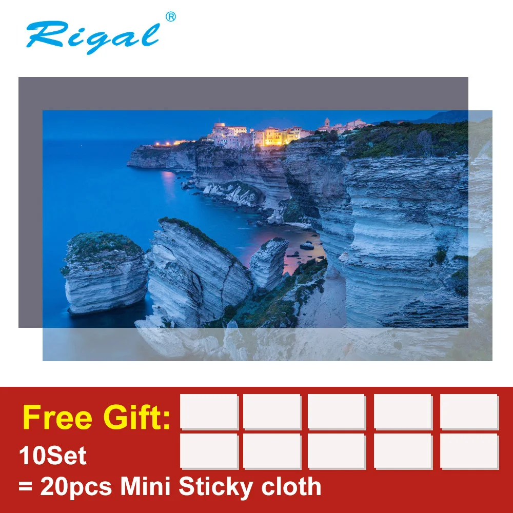 Rigal 60/84/100/120/130 дюймов HD настенный проекционный экран холст высокая яркость