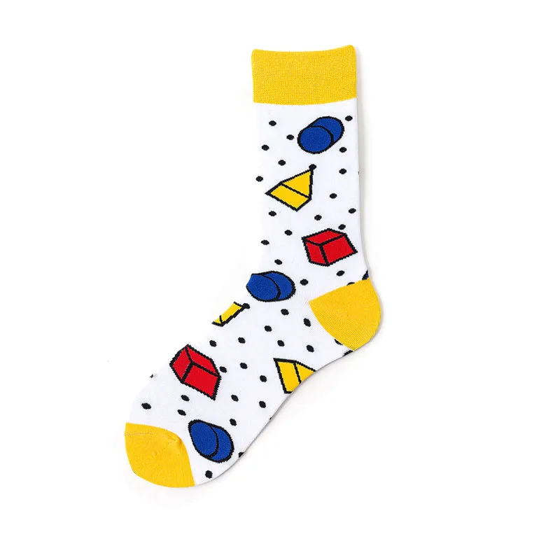 Лидер продаж, классические осенне-зимние носки, мужские носки с геометрическим рисунком, носки с бриллиантами в стиле хип-хоп, в горошек, абстрактные носки, подарок