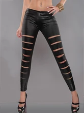 

Elastic Waist Fitness Leggings HoleSexy Workout Leggins Women Push Up Jeggings Black High Stretchy Polyester Gym Pants