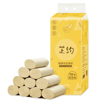 

zhiyue 10 Roll/Pack Virgin Wood Pulp Soft Three-Layer Paper Bathroom Household Draw Paper Toilet Roll Paper
