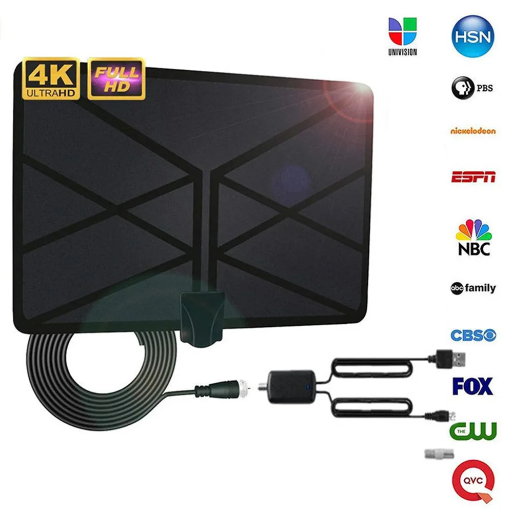 960 Miles ТВ Антенна Крытый усиленная антенна цифрового ТВ 4K HD DVB-T Freeview tv для местных каналов вещания
