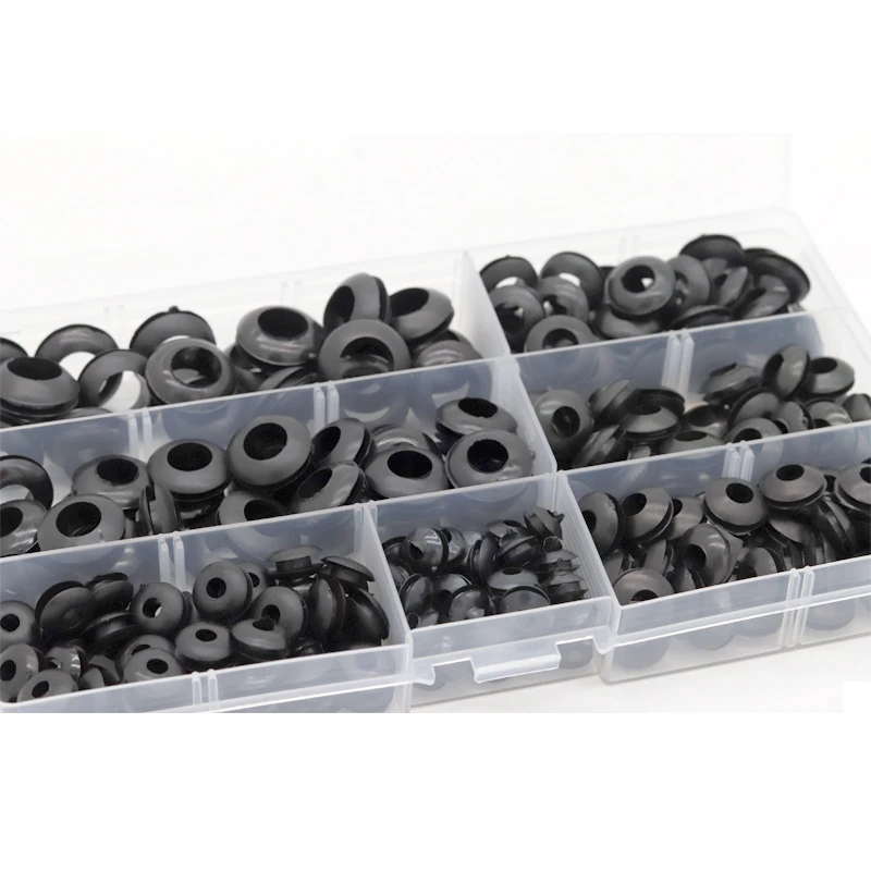 Rubber Grommet Gasket Kits 243Pcs/box for Wire Cable rubber grommets ring