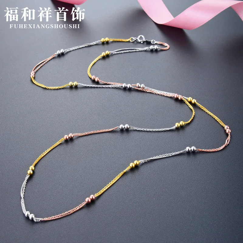 

S925 Sterling Silver Necklace 065 Box Aberdeen + 25 Car Cross Package 3.0 Double Women's Choker