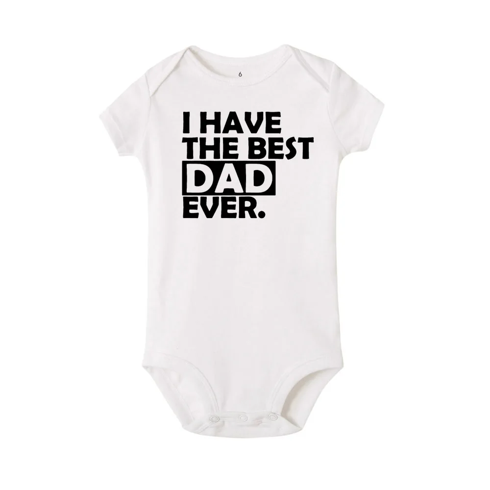 Twins Cotton Romper I Have The Best Dad and Mom Ever Print Funny Newborn Baby Boys Girls Siblings Matching Jumpsuit Outfit