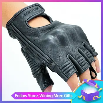 

New Motoboy Motorcycle Gloves Mitt Glove Half Finger Fingerless Cycling Leather Summer Mitten Electric Bike Racing Cycling