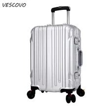 VESCOVO 2" 22" 2" 26" 28 дюймов Высокое качество алюминиевый каркас багажный ПК Дорожный чемодан-тележка на колёсиках