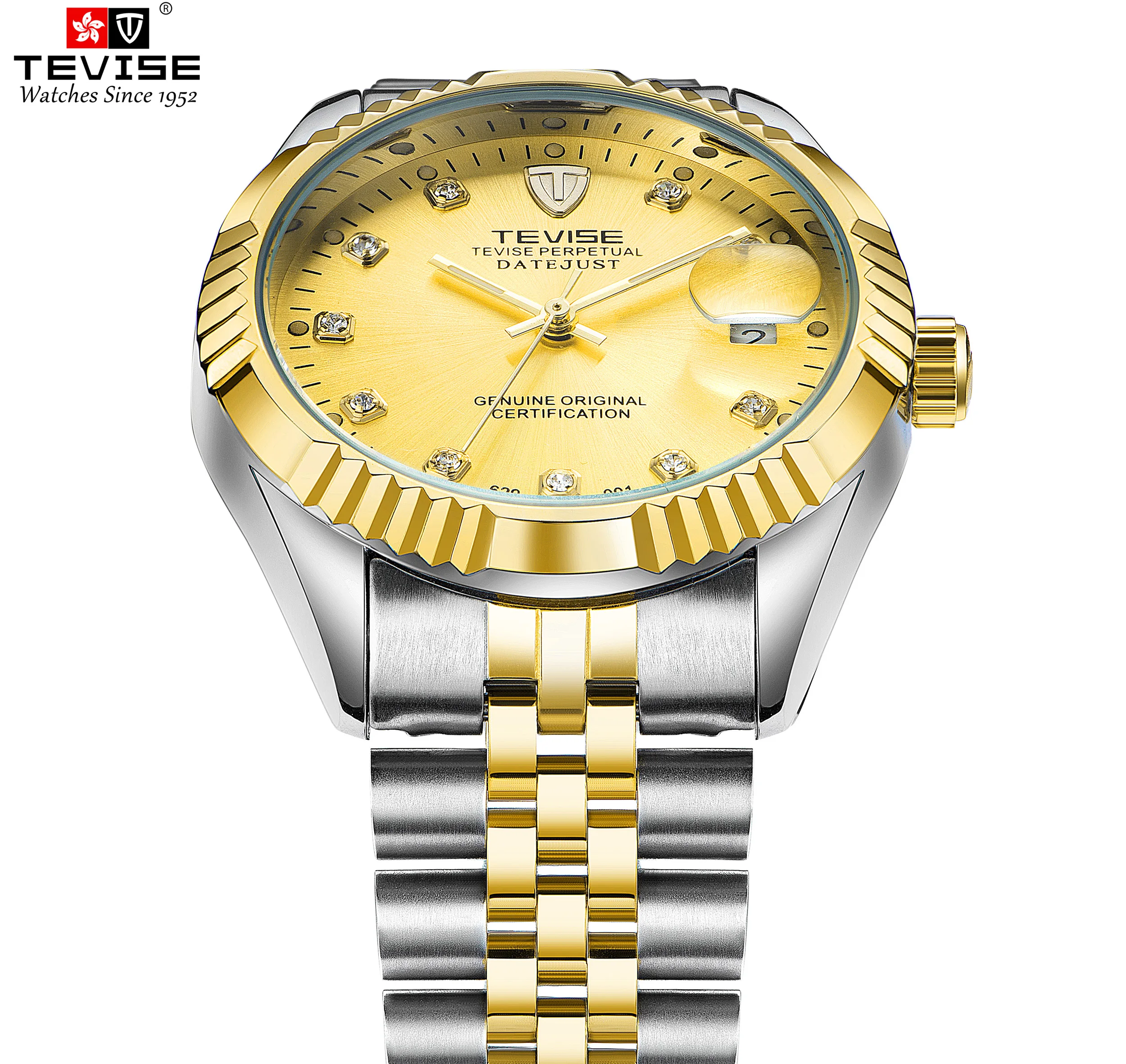 

TEVISE 629 Luxury Automatic Mechanical Watches Men Self Wind Stainless Steel Leather Men`s Watch Luminous Auto Date Wristwatches