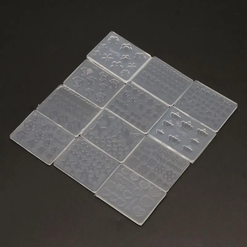 

12Pcs Mini Art Silicone Mold Leaves Flower Animals Template Resin Molds
