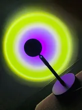 Atmosphere Led Night Light Rainbow Sunset Projector Lamp for Home Coffe shop Background