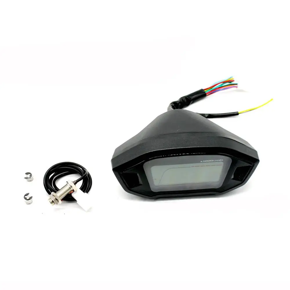 

ABS Motorcycle Speedometer Colorful LCD Digital Speedometer Odometer Tachometer W/ Speed Sensor Universal
