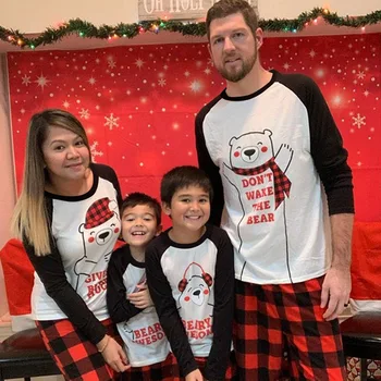 

Family Christmas Matching Pajamas Clothes Two Piece Set Autumn Winter Adult Matching Sleepwear Nightgown Homewear Clothes