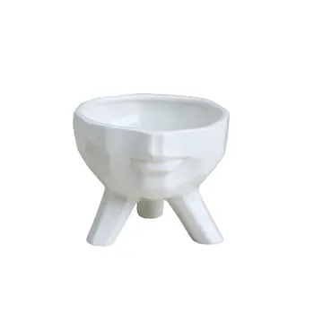 

Creative Flowerpot Simulated Half Face Ceramic Basin Succulent Plant Potted Acessories for Home Ornament Landscape Supplies (Whi