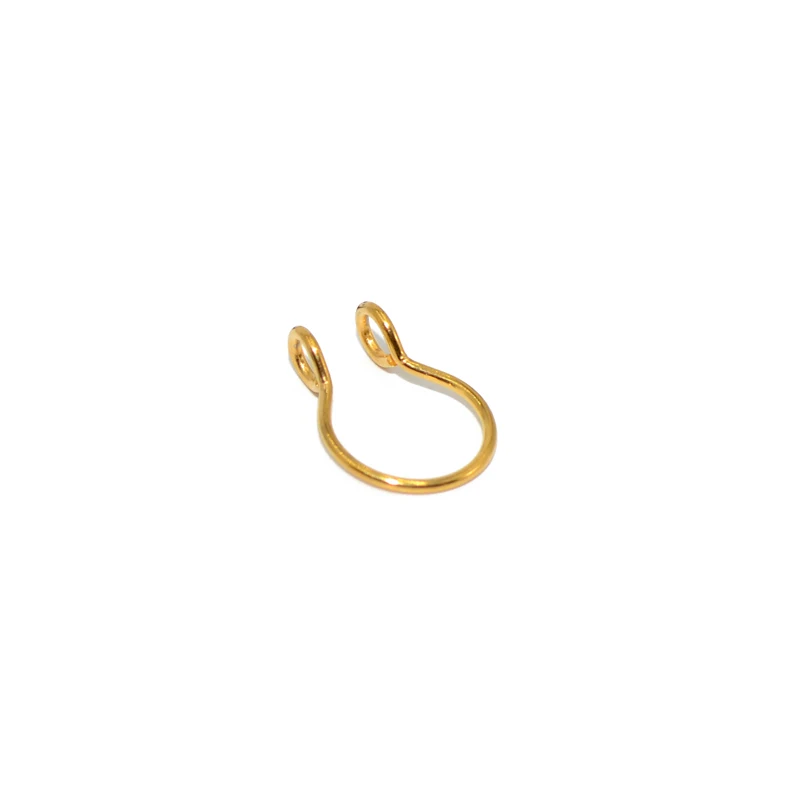 Gold 1 PC 316L хирургическая сталь поддельная перегородка кольцо в нос серебро золото Зажим для тела обруч для женщин перегородка пирсинг клип ювелирные изделия подарок 20 г - Окраска металла: Gold 1 PC