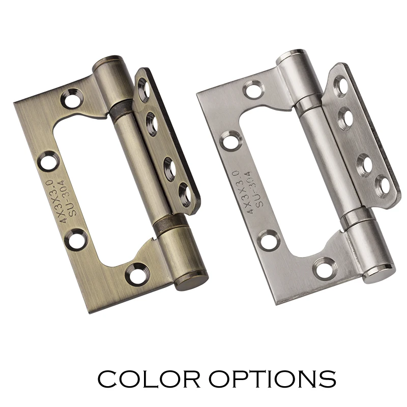 2PCS Pack Brushed Nickel and Bronze Color Stainless Steel 4" Heavy Duty House Door Hinge Open 270 Degree with screws