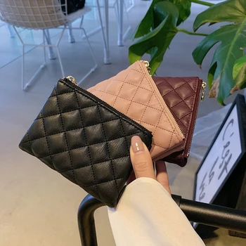 

Mini short wallet 2019 new wave of female Korean wild fashion Lingge purse wallet