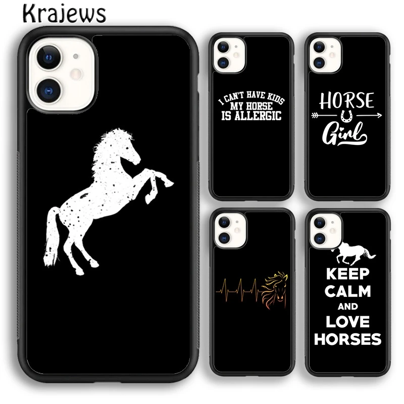 Чехол для телефона с рисунком лошади пони и сердцебиения iPhone 5s 6s 7 8 plus X XR XS 11 12 13 pro
