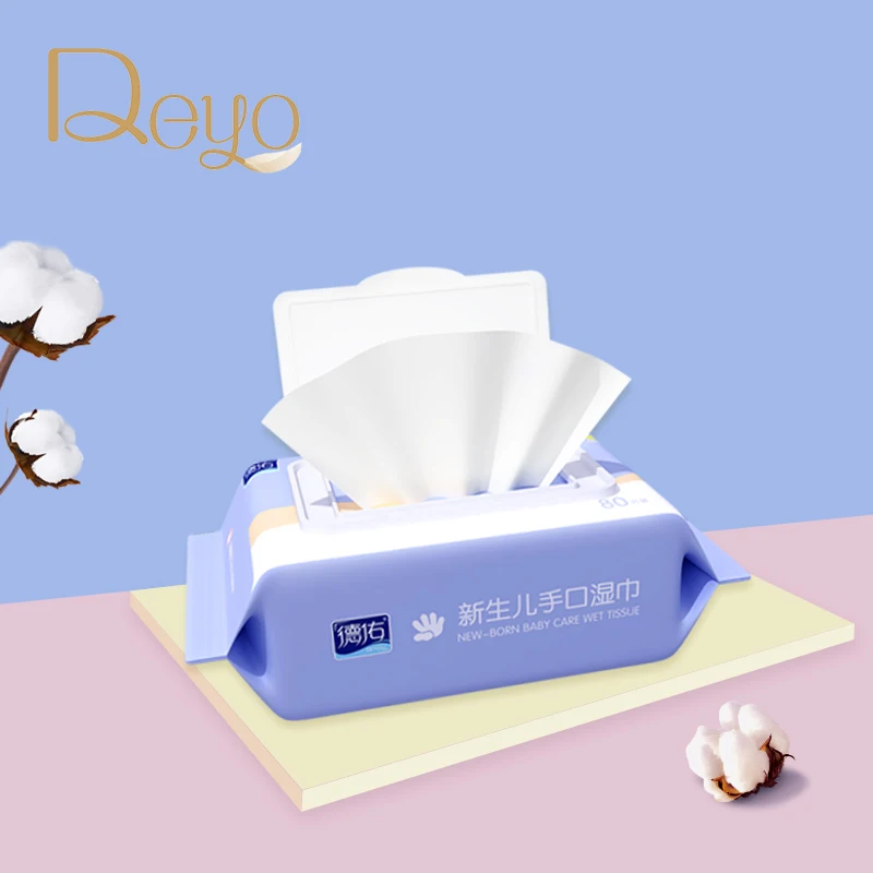 

Deyo Baby Hand and Mouth Wet Wipes 3 Layer Virgin Wood Pulp Bag with Cover Wipes Cleaning Toallitas Humedas 80pieces