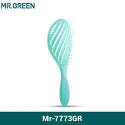 Hollow Out Hair Brush Scalp Massager & Detangling Tool (Mr-7773GR(GREEN))