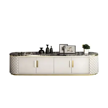 

Living room Hong Kong contemporary contracted light luxury stainless steel marble top TV table