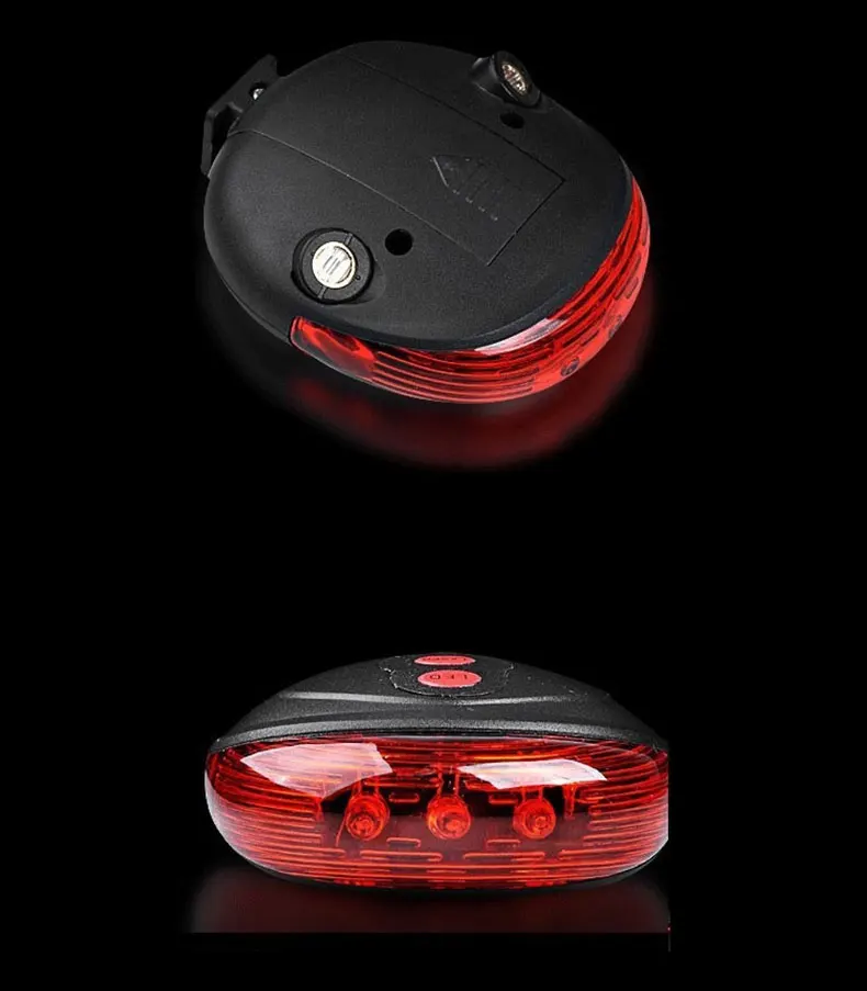 Discount Waterproof 5 LED Bicycle Light 2 Lasers 3 Modes Cycling Taillight Safety Warning Light MTB Bike Rear Tail Light Bike Accessories 7