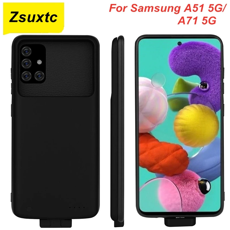 

Для Samsung Galaxy A71 5G A51 5G батарея чехол 5000 мАч умное устройство для зарядки чехол блок питания банка для Samsung A51 5G чехол для аккумулятора