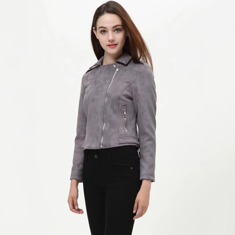Женская замшевая куртка TMODA253 из искусственной кожи на осень и зиму женская