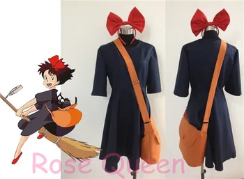 

2017 Cheap High quality Kiki Delivery Service Cosplay Costume+Bag+Hairband Customize Any Size New Free Shipping