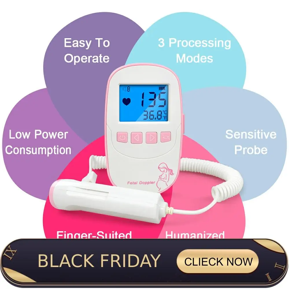 

ELERA Fetal Doppler Baby Heartbeat fetal Detector Portable Ultrasound Heart Rate fetal Monitor Doppler foetal