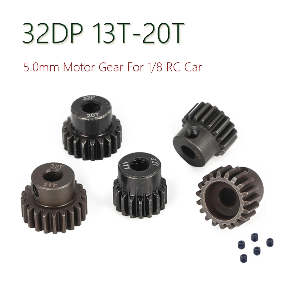 32DP 5 мм 13T 14T 15T 16T 17T 18T 19T 20T 21T Металлическая Шестерня мотора для 1/8 RC HSP HPI Гусеничный