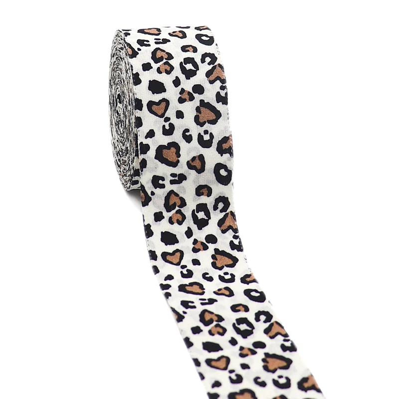 Leopard Layering Cloth Fabric Ribbon 10 Yards 1" 25MM 1.5" 38MM Handmade Tape Crafts DIY Hair Bow Tie Make Accessories 06302 ribbon decoration ribbon supplies