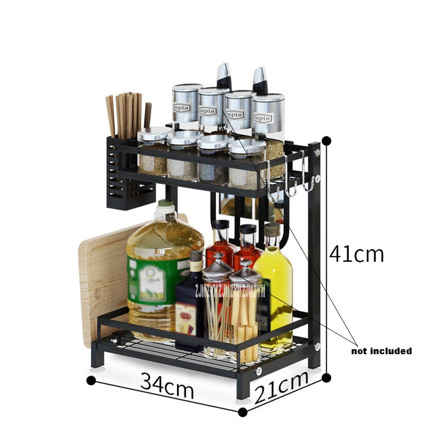 2/3 ярусная кухонная стойка из нержавеющей стали настенный кухонный Органайзер полка без сверления стойка для специй столешница полка для