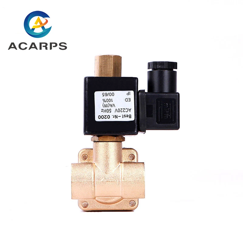 

1/4" Normally Open High Pressure Brass Solenoid Valve 1.6Mpa Pilot type Electric Water Valves 220V 110V 24V 12V