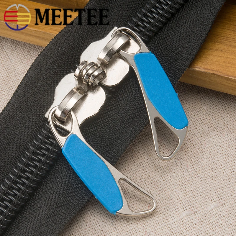 Meetee, 2 пары, 8#10#, разноцветные металлические ползунки для багажа на молнии, для нейлоновой молнии, Замочная скважина, пароль, чемодан на молнии, аксессуар для самостоятельной сборки