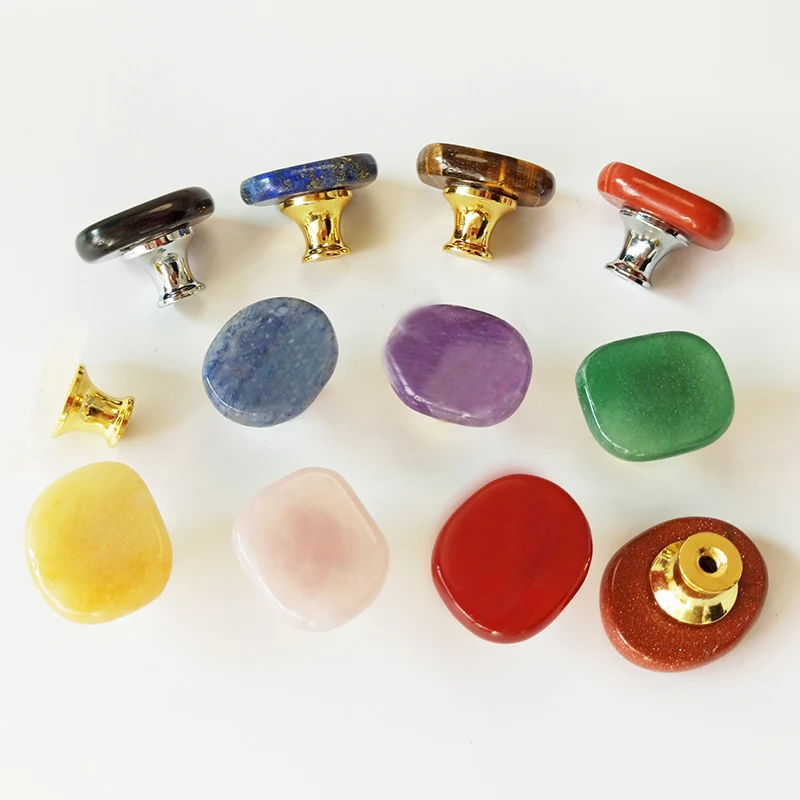 Nordic Chakra reiki Crystals natural stone cabinet wardrobe shoe door drawer knobs gift jewelry box decoration handle furniture