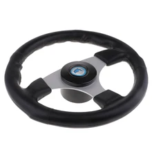 Доры морской 3-спицевое 13,5 ''кожаная рукоятка алюминиевая лодка яхта рулевое колесо