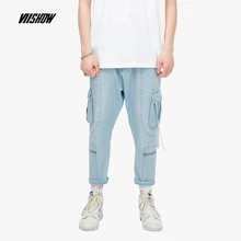 VIISHOW летние новые джинсы Для Мужчин's Для мужчин; рабочие брюки multi-карман повседневные штаны красивый промытый повседневные штаны Для мужчин s NC1640192