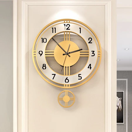 

Modern Luxury Wall Clock Pendulum Simple Creative Silent Fashion Glass Quartz Wall Clock Swing Klok Bedroom Decoration MM60WC