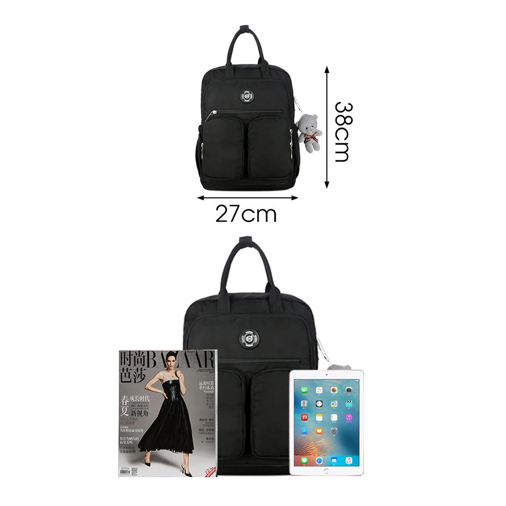 Korean Style Canvas Backpack For Women Simple Fashion Youth Travel Bagpack Leisure School Bag Tote For Teen Girl Shoulder Bag