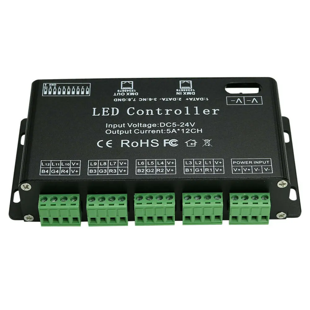 3/4/6/12/30CH DMX512 RGB RGBW LED controller dmx decoder Dimmer Driver 